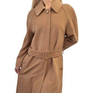 CHANEL Vintage CC Logo Cashmere Belted Long Coat Jacket #38 Button [106444]